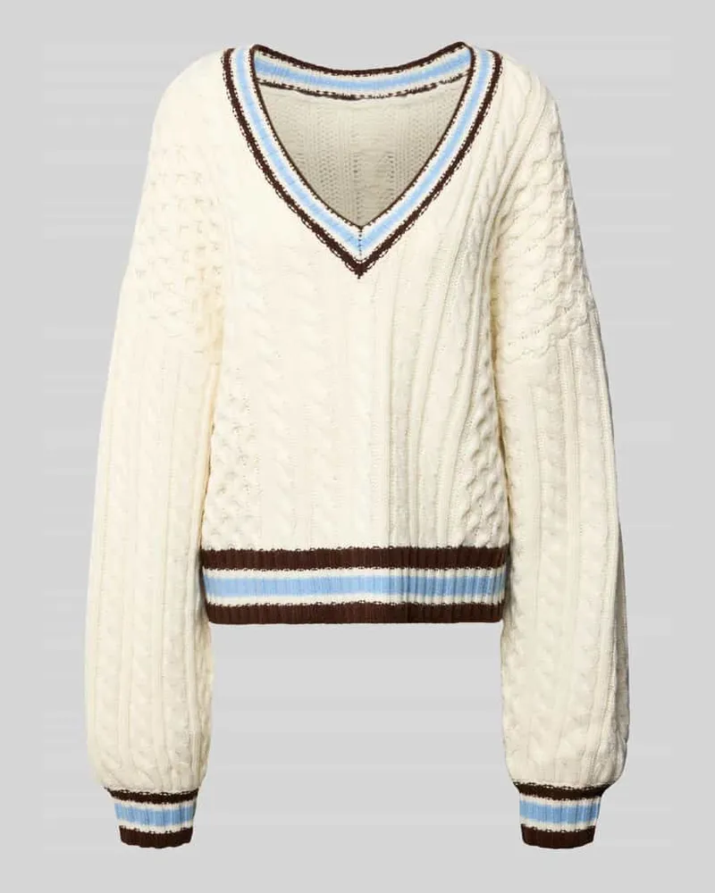 Gestuz Strickpullover aus Woll-Mix Modell 'taiba Beige