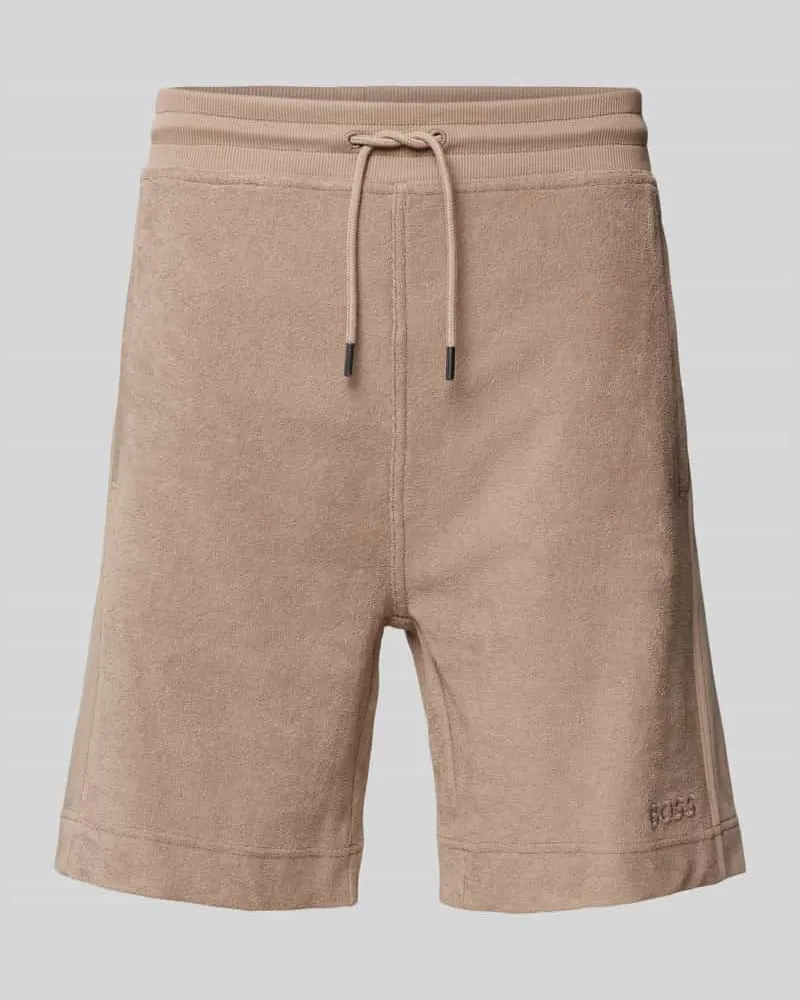 HUGO BOSS Shorts aus Frottee mit elastischem Bund Beige