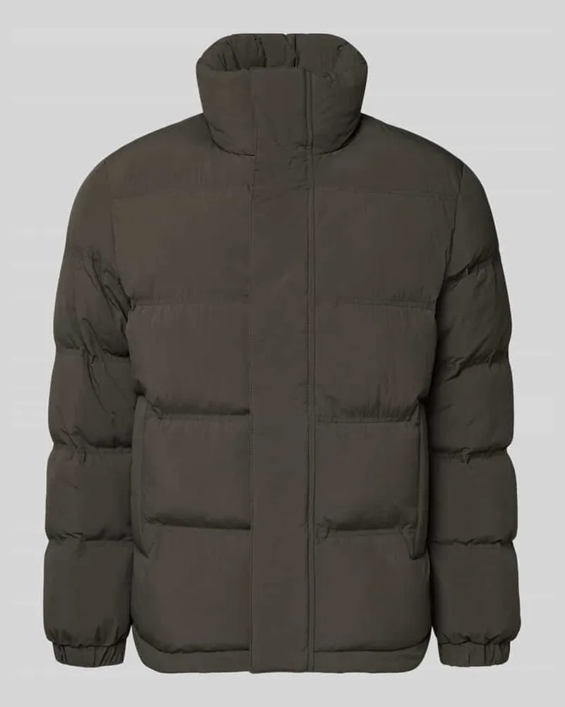 Marc O'Polo Regular Fit Steppjacke mit Stehkragen Dunkelbraun