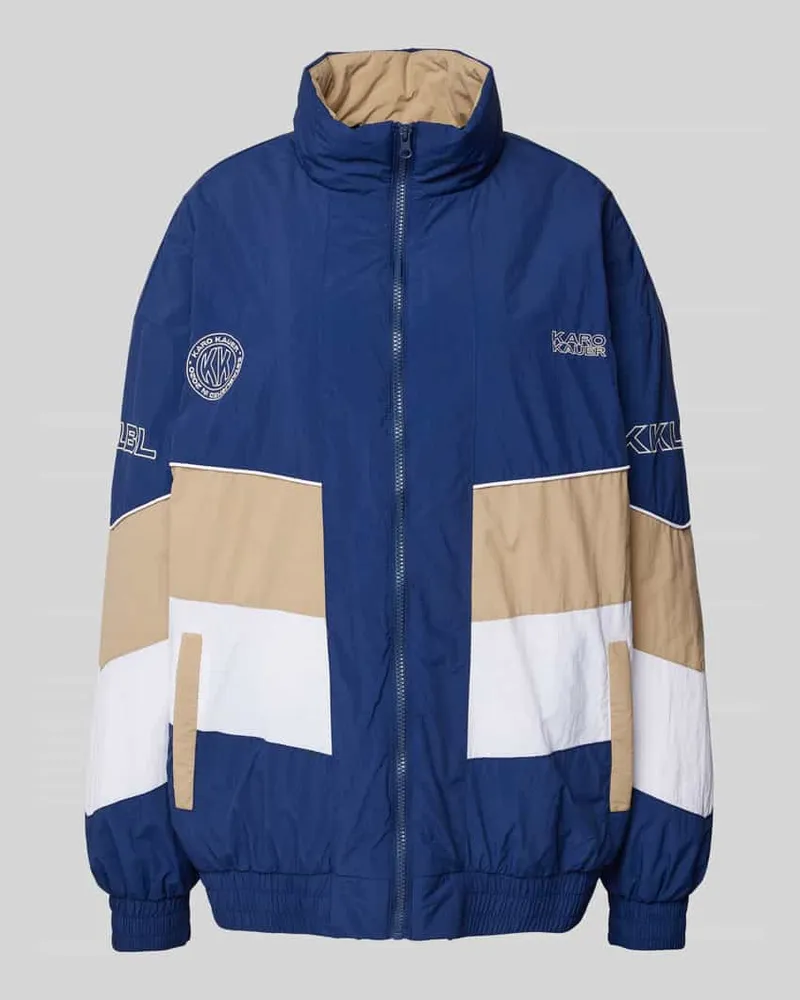 Karo Kauer Jacke mit Stehkragen Marine