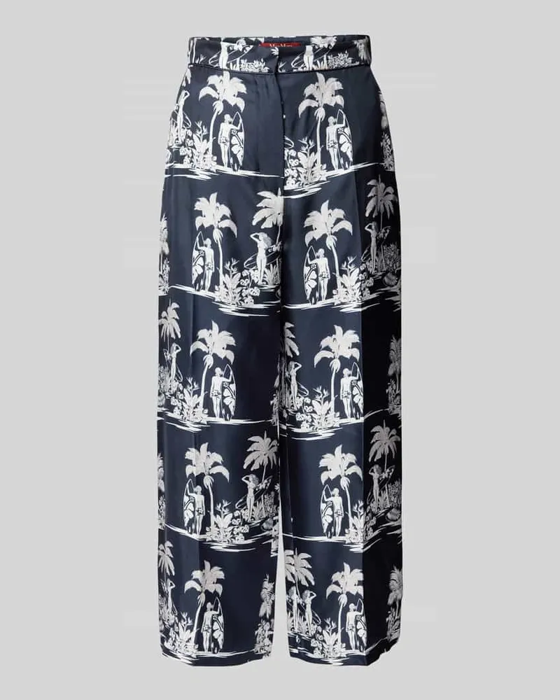 Max Mara Straight Leg Stoffhose mit Bügelfalten Modell 'PAGLIE Marine