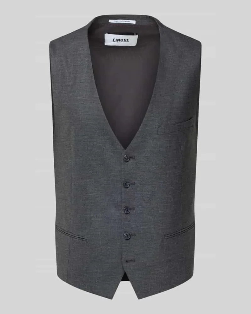 cinque Weste mit V-Ausschnitt und Knopfleiste Modell 'Totti Anthrazit