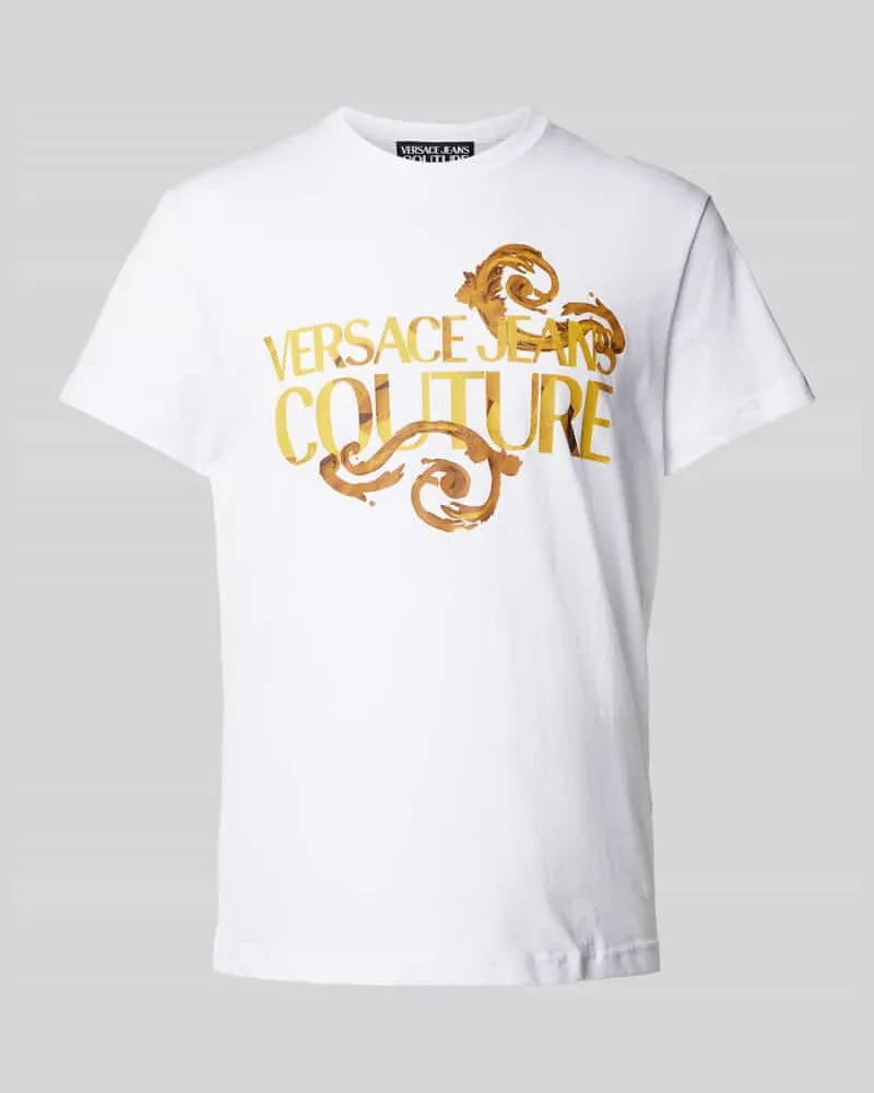 Versace Jeans T-Shirt mit Rundhalsausschnitt Weiss