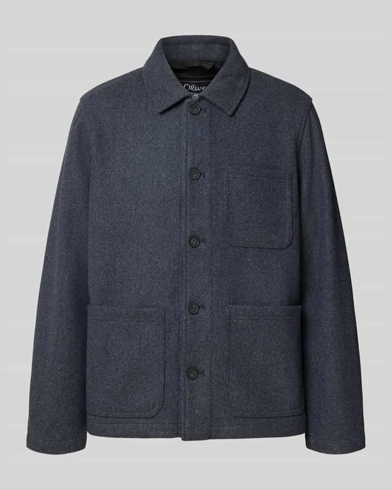 S.Oliver Hemdjacke mit aufgesetzten Taschen Marine