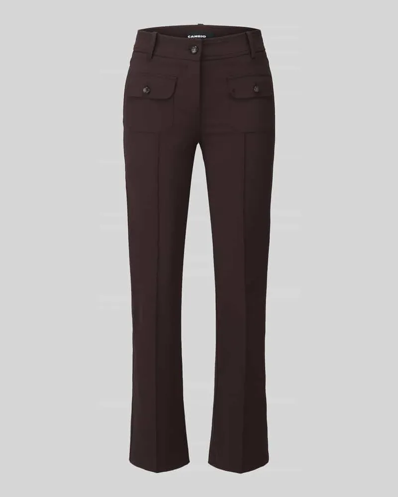 Cambio Slim Fit Schmale Hose mit aufgesetzten Taschen Modell 'FARAH Dunkelbraun