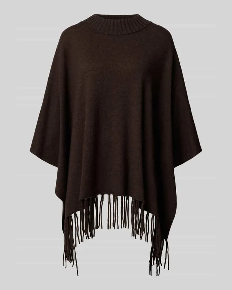 Herzen's Angelegenheit Poncho aus Baumwoll-Kaschmir-Mix Dunkelbraun