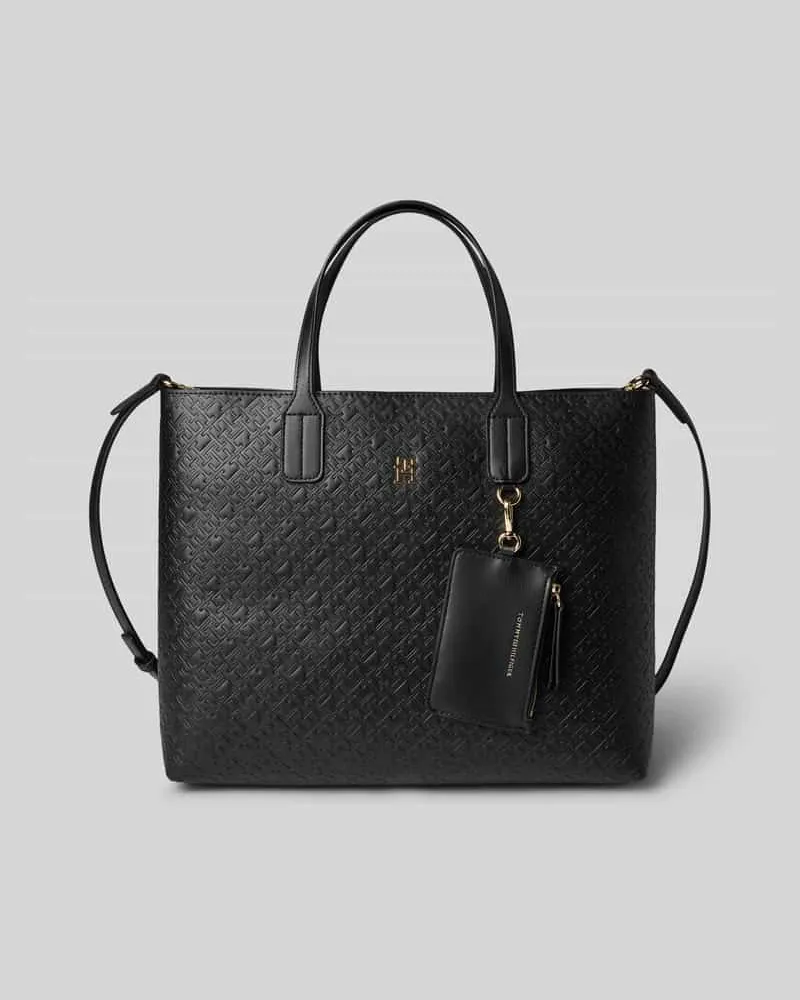 Tommy Hilfiger Shopper mit Label-Applikation Black
