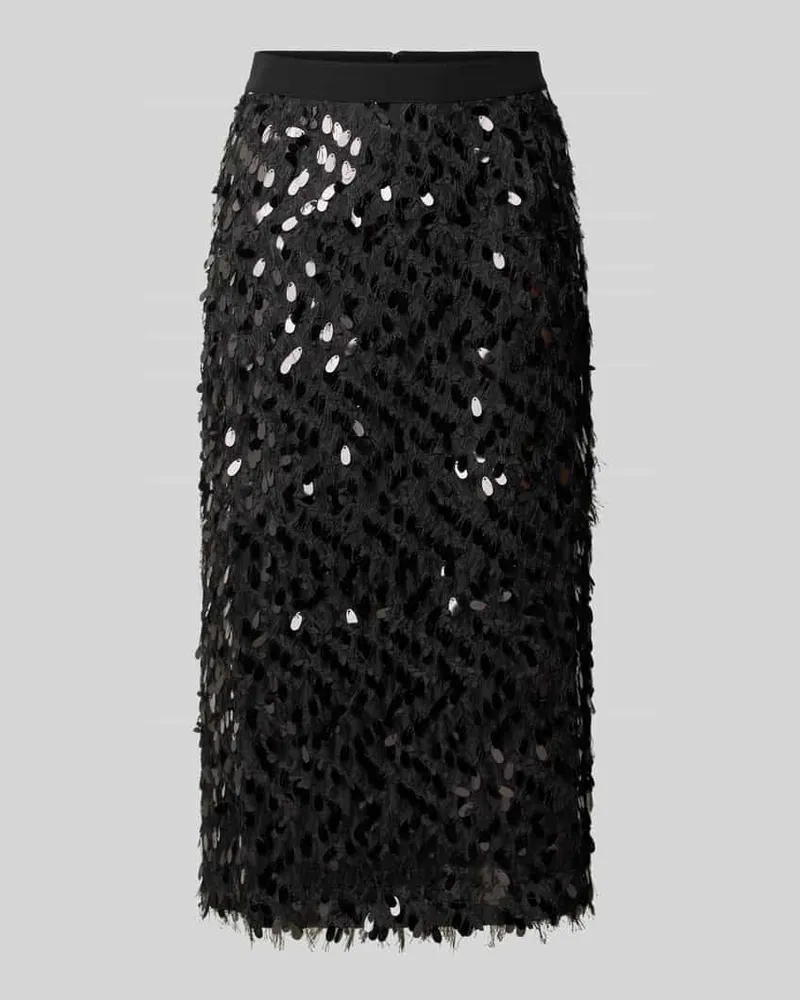 MARELLA Midirock mit Pailletten Modell 'MEMORE Black