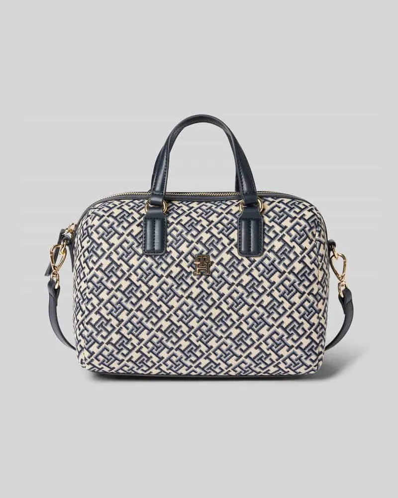 Tommy Hilfiger Henkeltasche mit Monogramm Jacquard Blau