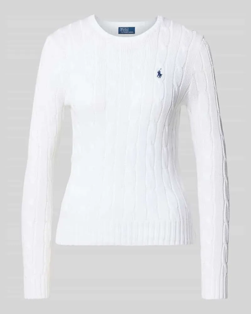 Ralph Lauren Slim Fit Pullover aus reiner Baumwolle Weiss