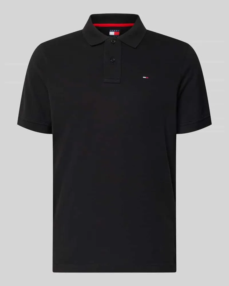 Tommy Hilfiger Regular Fit Poloshirt aus reiner Baumwolle Black