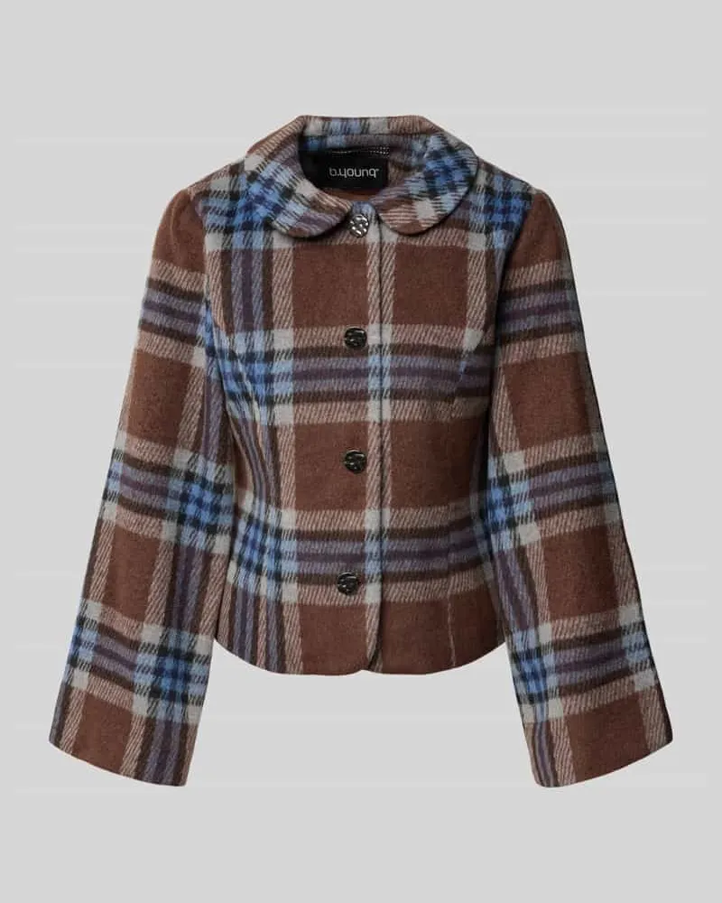 b.young Slim Fit Blazer im Allover-Look Modell 'BREE Dunkelbraun