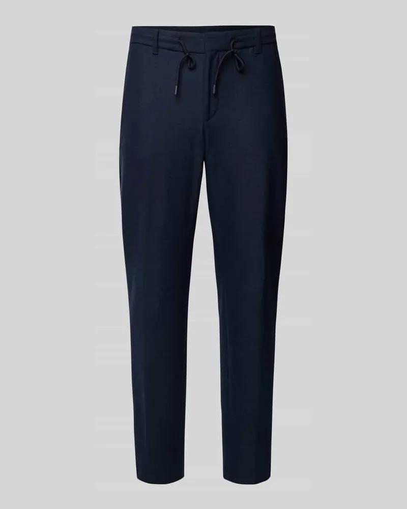 HUGO BOSS Tapered Stoffhose mit Woll-Anteil Modell 'PERIN Blau