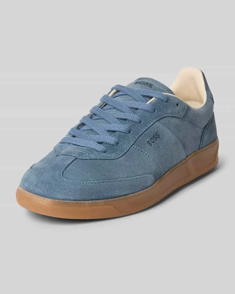 HUGO BOSS Low Top Sneaker aus echtem Leder Modell 'BRENTA Jeansblau