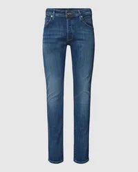 Jack & Jones Slim Fit Jeans mit Label-Patch Modell 'GLENN Dunkelblau