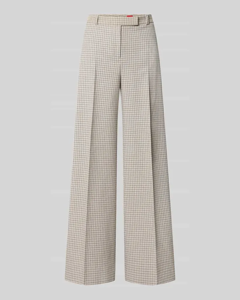 HUGO BOSS Weite Hose aus Baumwoll-Mix Modell 'Herberta Offwhite