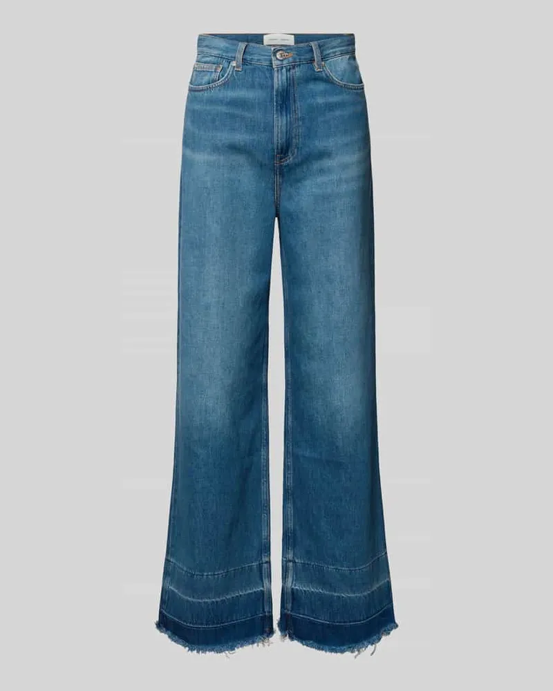 Samsøe & Samsøe Flared Cut Jeans mit Fransen Modell 'REBECCA Blau
