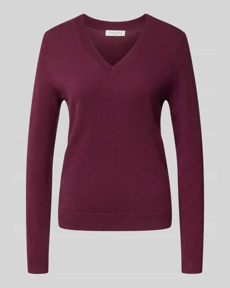 Christian Berg Strickpullover mit V-Ausschnitt Bordeaux