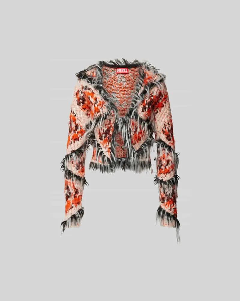 Diesel Strickjacke mit Ausfransungen Fuchsia