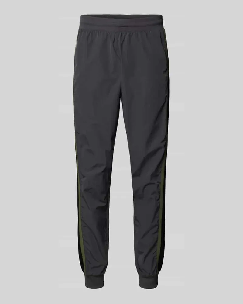 EA7 Regular Fit Sweathose mit Kontraststreifen Modell 'Train Mittelgrau