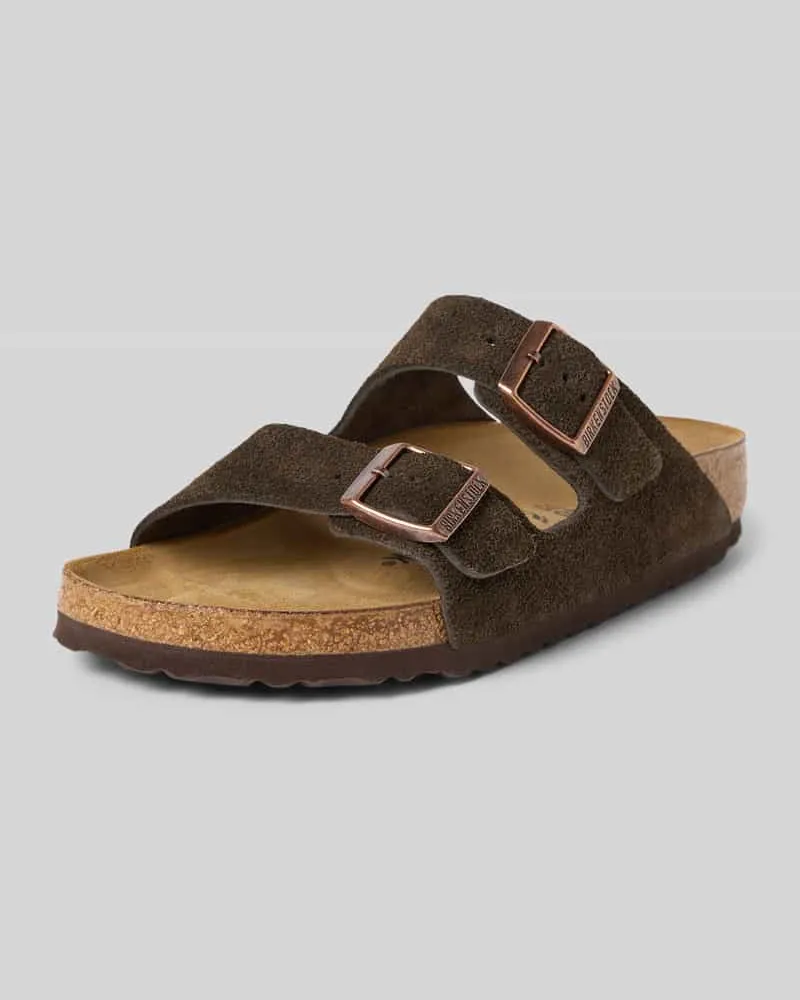 Birkenstock Slippers aus echtem Leder Modell 'Arizona Dunkelbraun