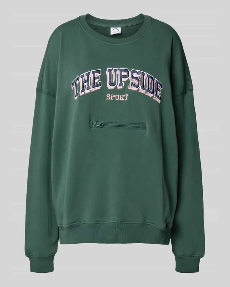 The Upside Relaxed Fit Sweatshirt mit Label-Stitching Dunkelgruen
