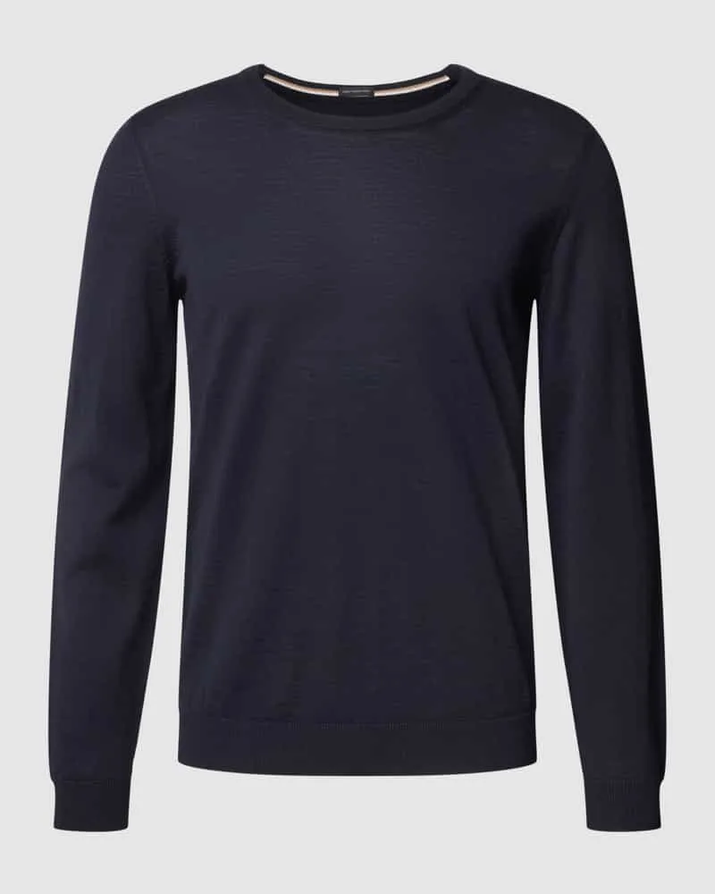 HUGO BOSS Longsleeve in melierter Optik Modell 'Leno Dunkelblau
