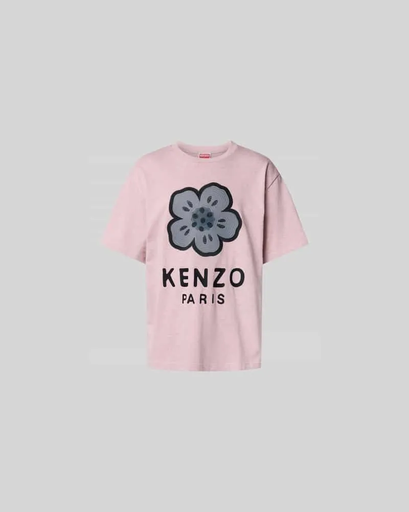 Kenzo Regular Fit T-Shirt mit Logo-Stitching Hellrosa