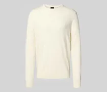 Regular Fit Kaschmirpullover mit Rundhalsausschnitt