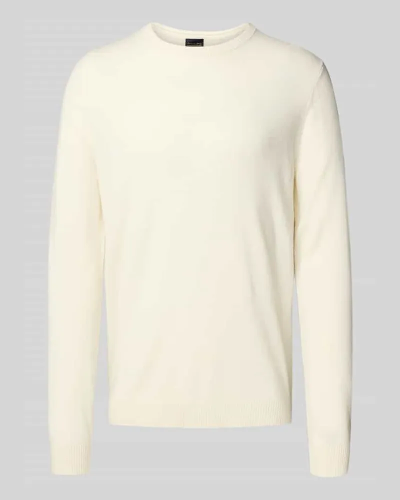 Christian Berg Regular Fit Kaschmirpullover mit Rundhalsausschnitt Offwhite