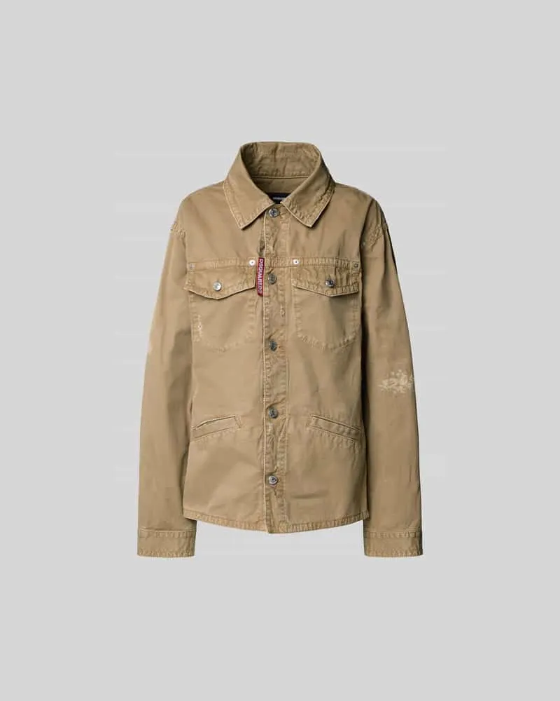 Dsquared2 Hemdbluse mit Knopfleiste Beige