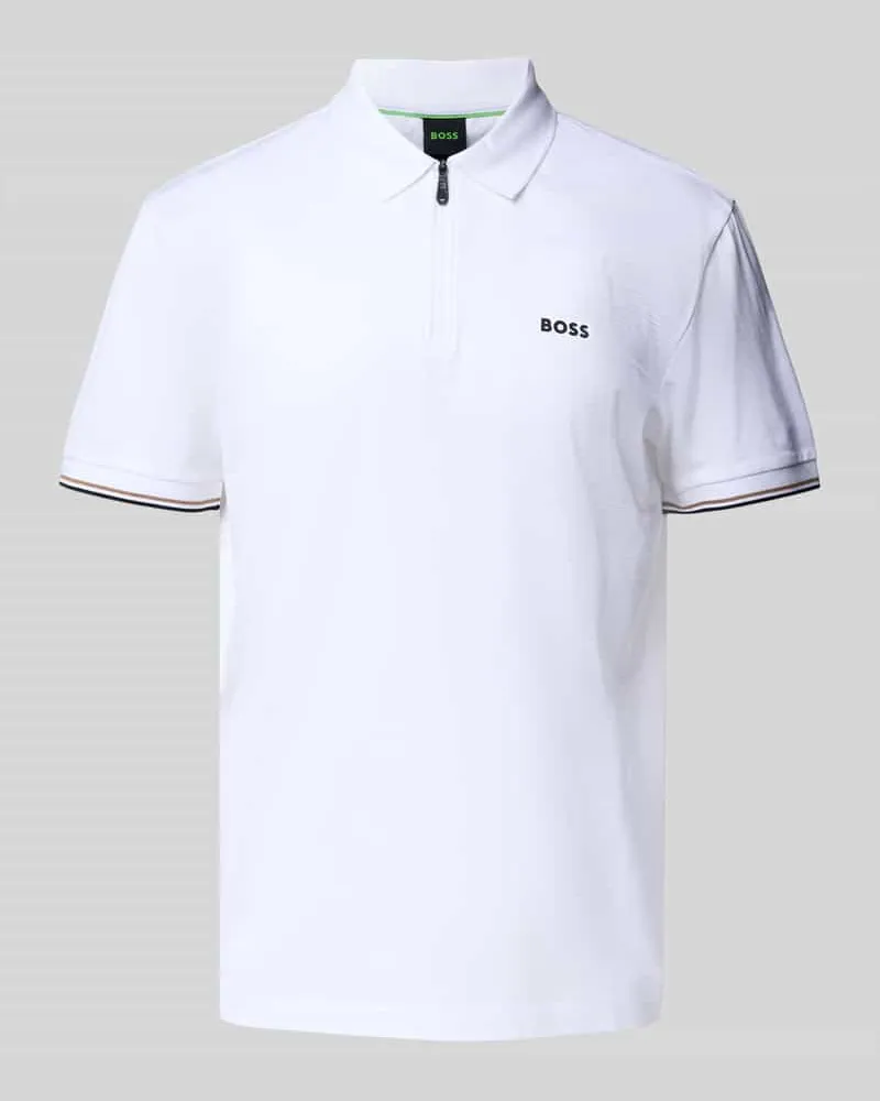 HUGO BOSS Poloshirt mit Label-Detail Modell 'Philix Weiss