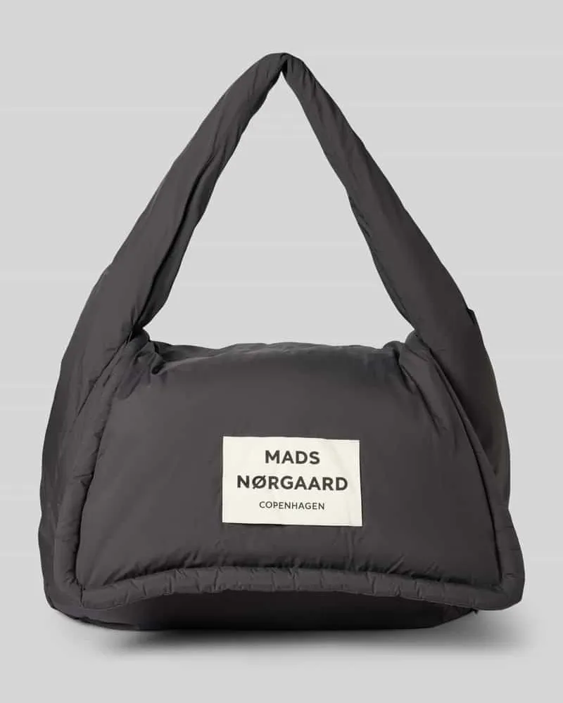 Mads Nørgaard Handtasche mit Logo-Patch Modell 'Bomb Dunkelgrau