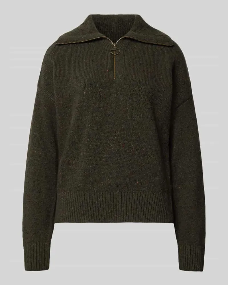 Barbour Troyer aus Wolle mit Half Zip Oliv