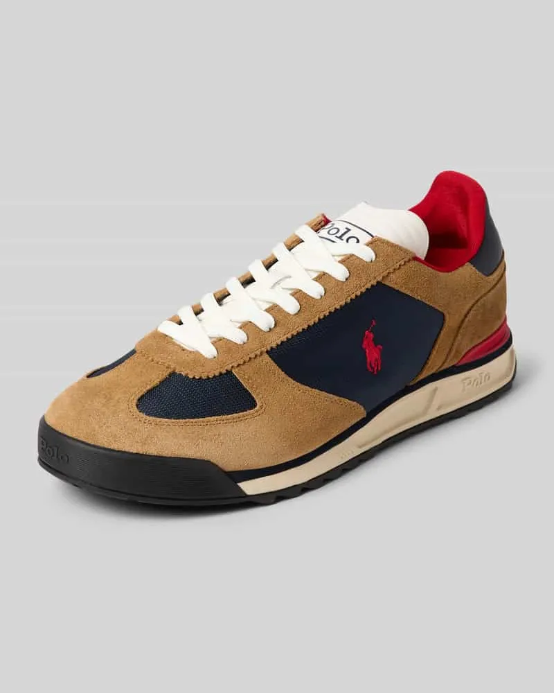 Ralph Lauren Sneaker mit Label-Stitching Modell 'VARICK Cognac