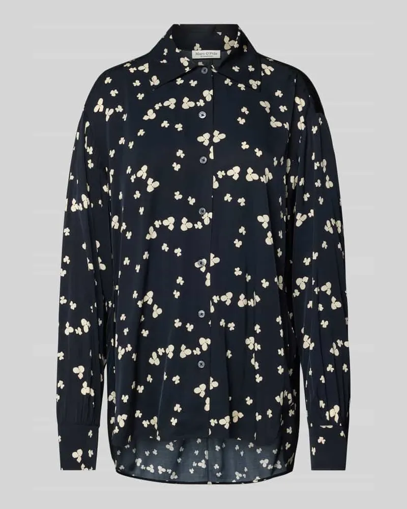 Marc O'Polo Oversized Langarmbluse aus reiner Viskose Marine