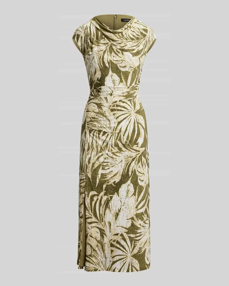 Ralph Lauren Figurbetontes Freizeitkleid in Midi-Länge Oliv