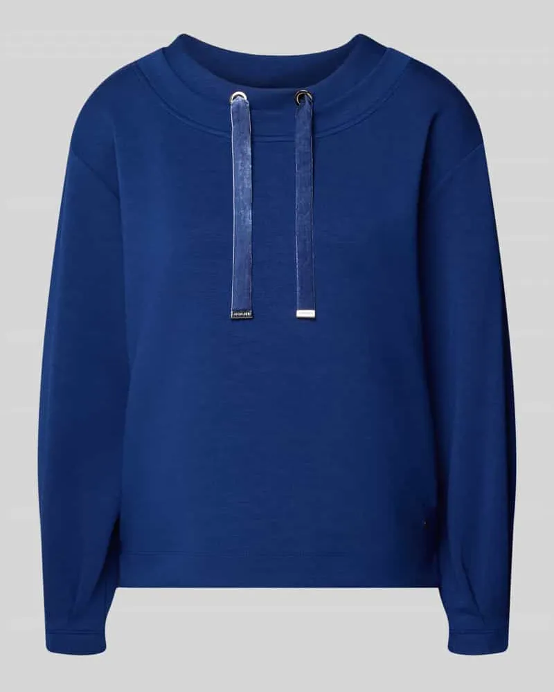 monari Sweatshirt aus Modal-Mix mit Tunnelzug Dunkelblau