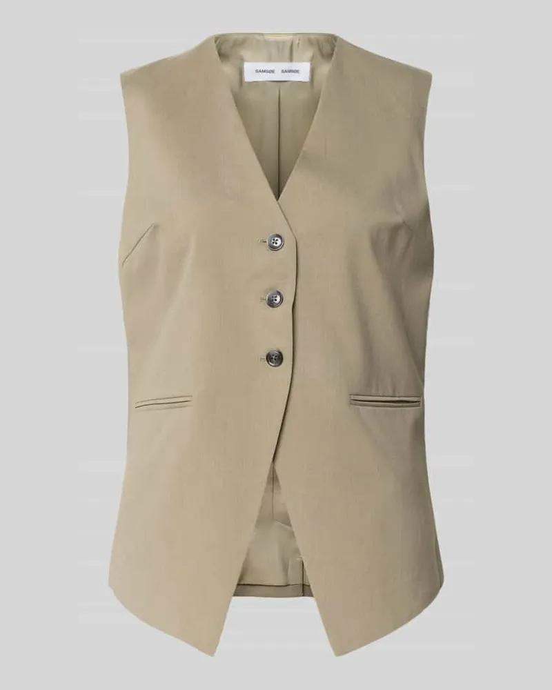 Samsøe & Samsøe Weste mit Paspeltaschen Modell 'SATOVA Oliv