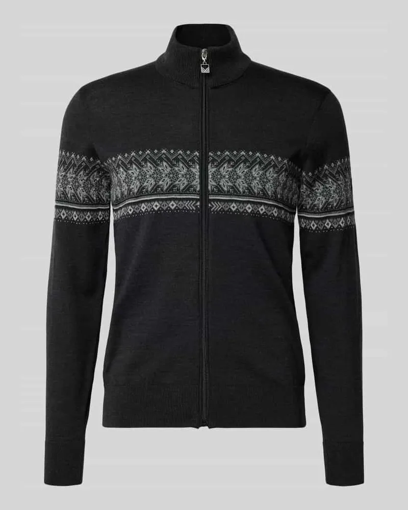 Dale of Norway Strickjacke mit Stehkragen und Reißverschluss Anthrazit