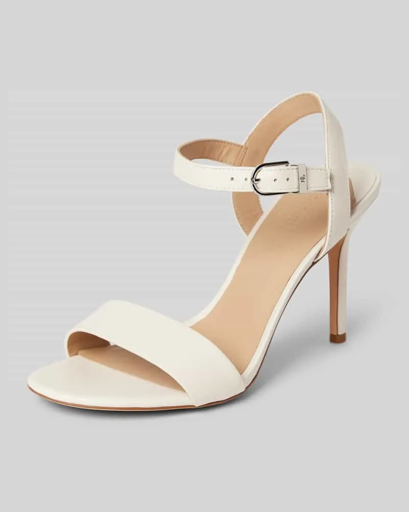Ralph Lauren Sandalette mit Fesselriemen Modell 'GWEN Offwhite