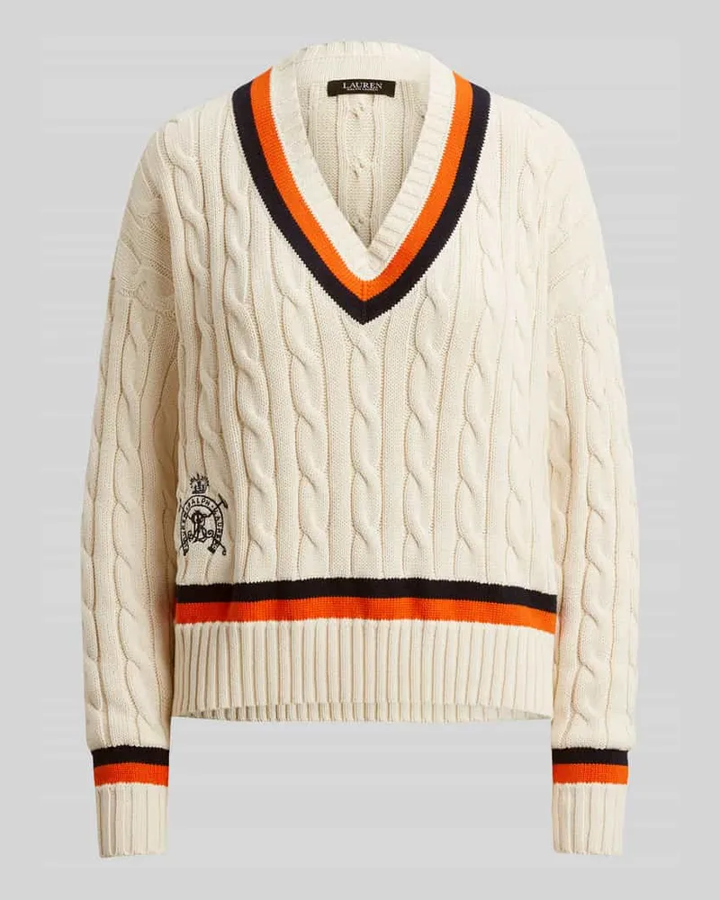 Ralph Lauren Regular Fit Strickpullover aus reiner Baumwolle Sand