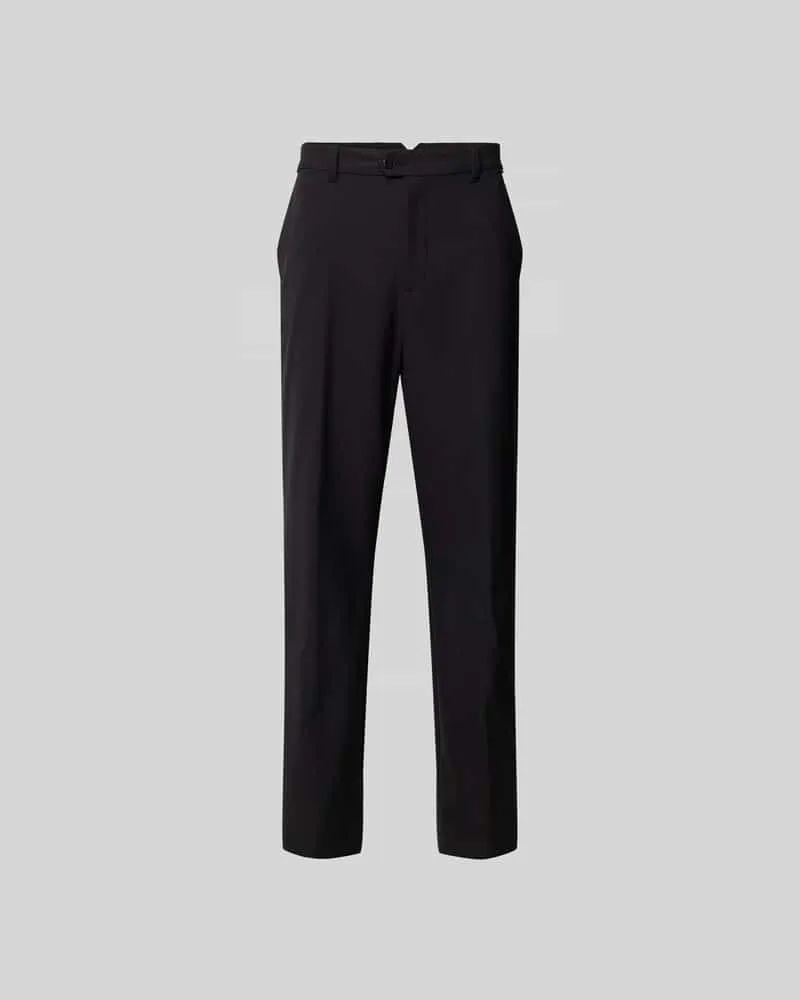 Closed Straight Fit Anzughose mit Bügelfalten Black