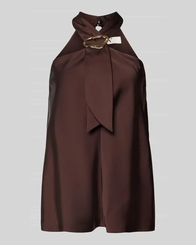 Vera Mont Regular Fit Top mit Zierbesatz Schoko