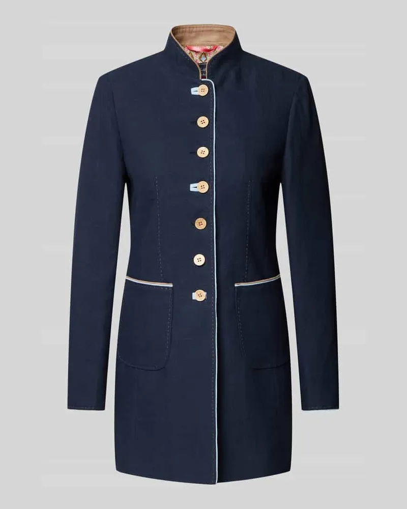 White Label Leicht taillierter Longblazer aus Leinen-Mix Marine