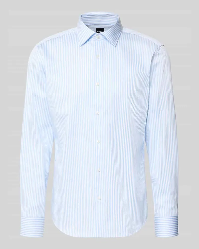 HUGO BOSS Regular Fit Businesshemd aus reiner Baumwolle Modell 'JOE Bleu