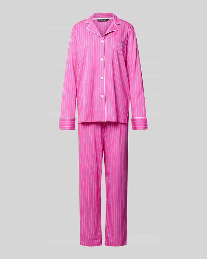 Ralph Lauren Pyjama mit Reverskragen Pink