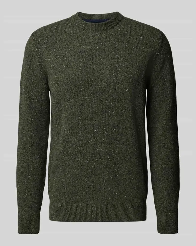 Barbour Regular Fit Strickpullover aus Woll-Mix Dunkelgruen
