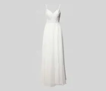 Regular Fit Brautkleid mit floralem Spitzenbesatz