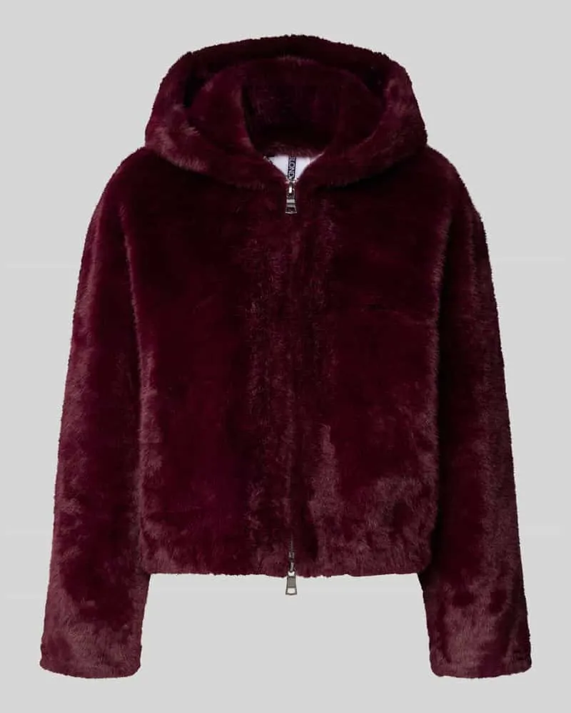 Blonde No. 8 Jacke aus Kunstfell mit Zweiwege-Reißverschluss Bordeaux